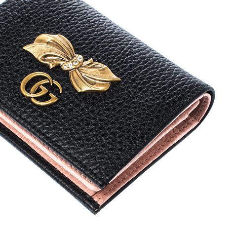 gucci marmontcard case|gucci card case with bow.